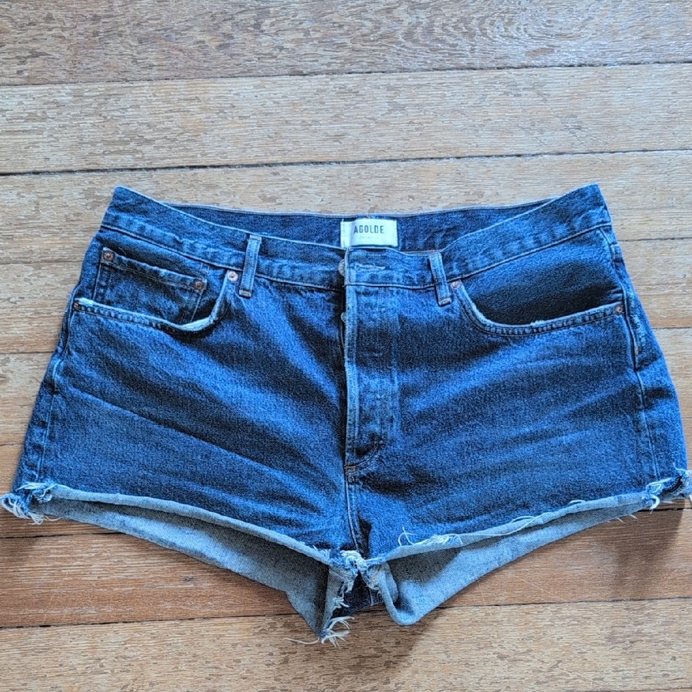 Agolde Dark Blue Jean Shorts